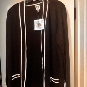 Anne Klein Black and White Blazer with Classic Trim